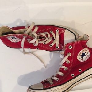 high top red converse, size 6.5 in women
